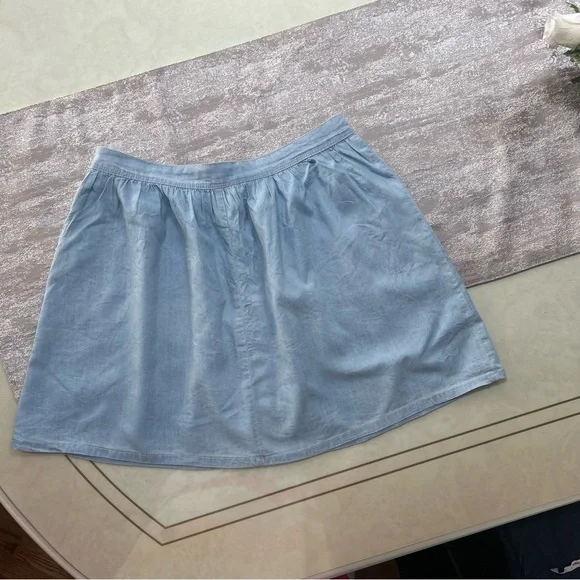 Ardene Light Blue Button-Front Skater Skirt - Picture 15 of 16